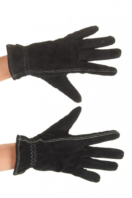Черни велурени ръкавици от естествена кожа 17.00 лв.