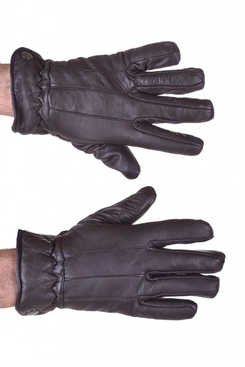 Тъмно кафяви мъжки кожени ръкавици 18.00 лв.