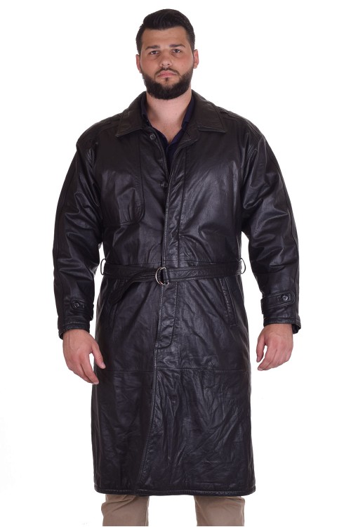 Чудесен черен шлифер от естествена кожа 112.00 лв.