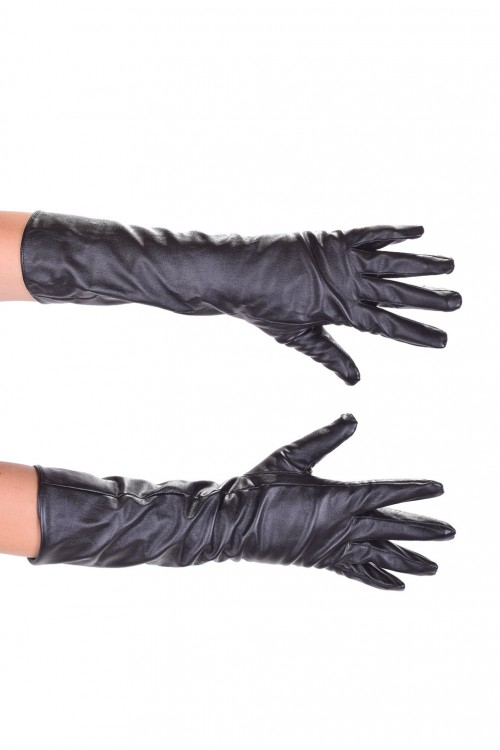 Кокетни дълги ръкавици от изкуствена кожа 10.00 лв.
