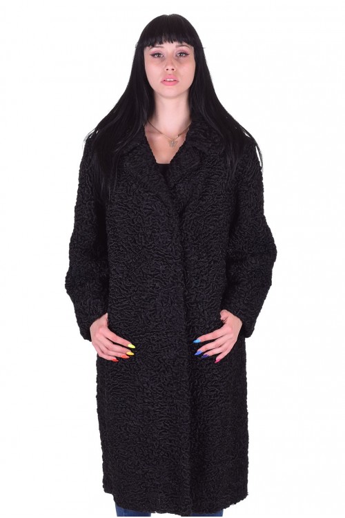 Черно палто от естествен косъм 168.00 лв.