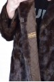 Тъмно кафяво палто от естествен косъм 225.00 лв.