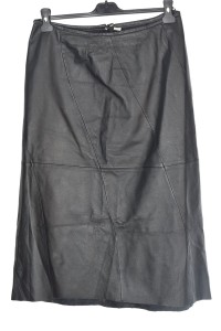 Черна пола от естествена кожа