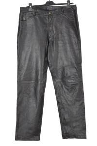 Черен мъжки панталон от естествена кожа