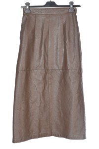 Кафява пола от естествена кожа