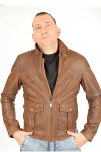 Марково кафяво яке от естествена кожа