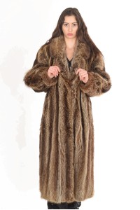 Стилно дамско палто от естествен косъм