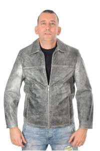 Екстравагантно мъжко яке от естествена кожа