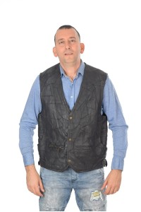 Елегантен мъжки елек от естествена кожа