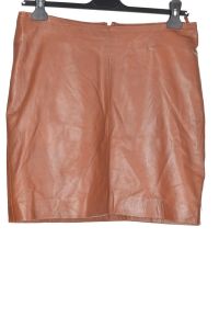 Актуална кафява дамски пола от естествена кожа